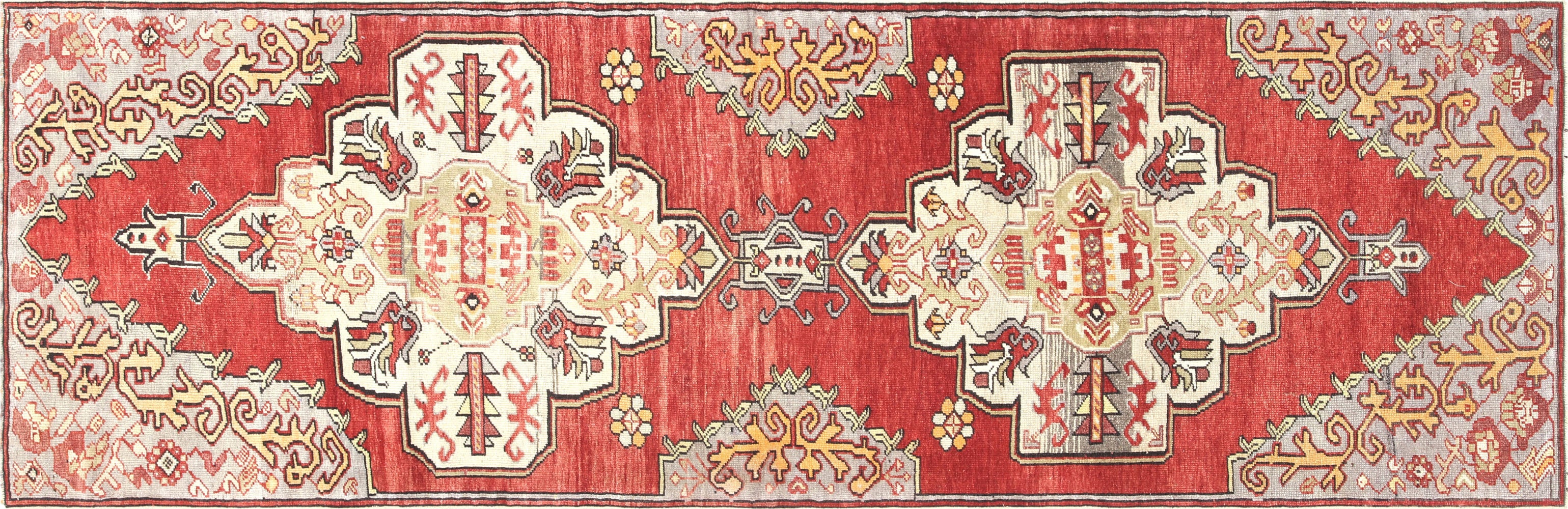 Vintage Turkish Oushak Runner - 3'1" x 9'7" - 210145