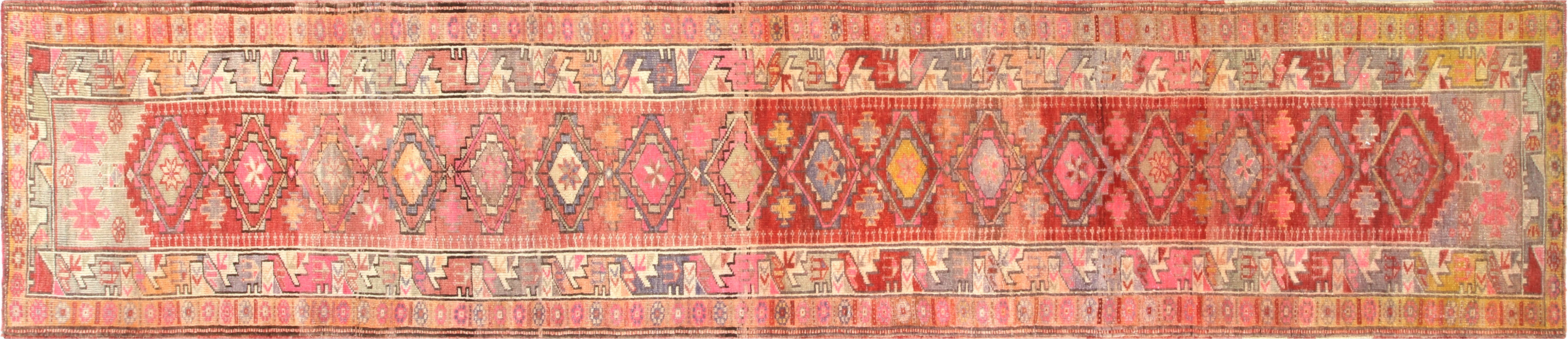 Vintage Turkish Oushak Runner - 2'11" x 13'7" - 210164