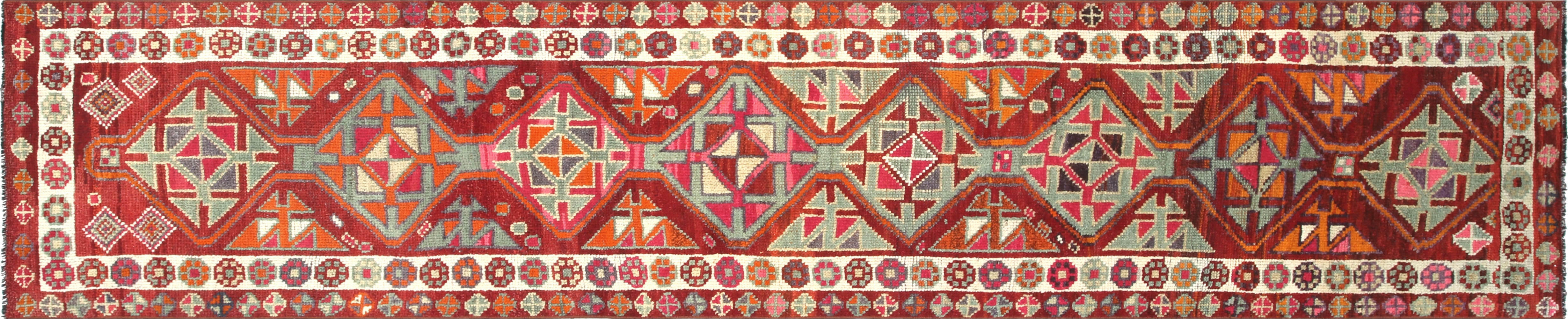 Vintage Turkish Oushak Runner - 2'7" x 12'11" - 210171