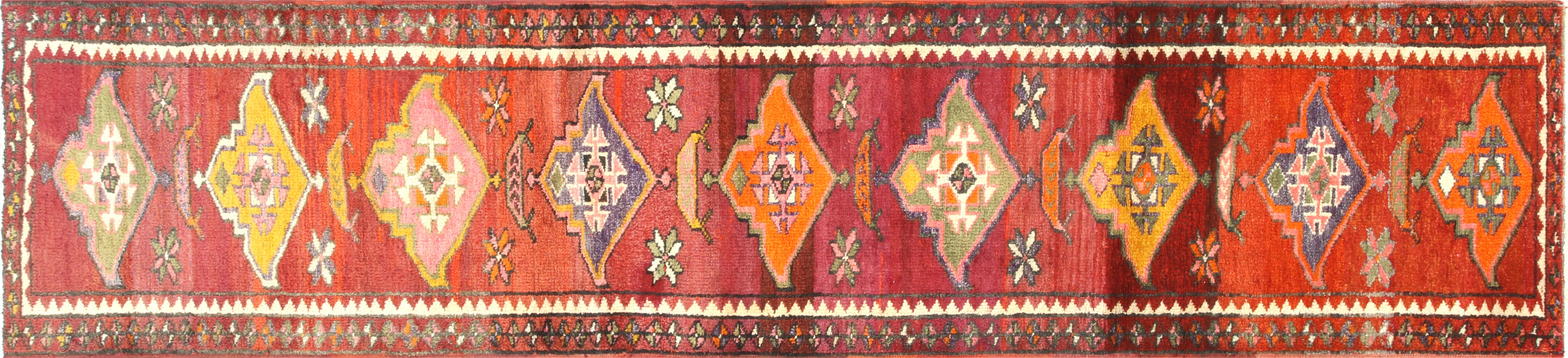 Vintage Turkish Oushak Runner - 3' x 13'4" - 210174