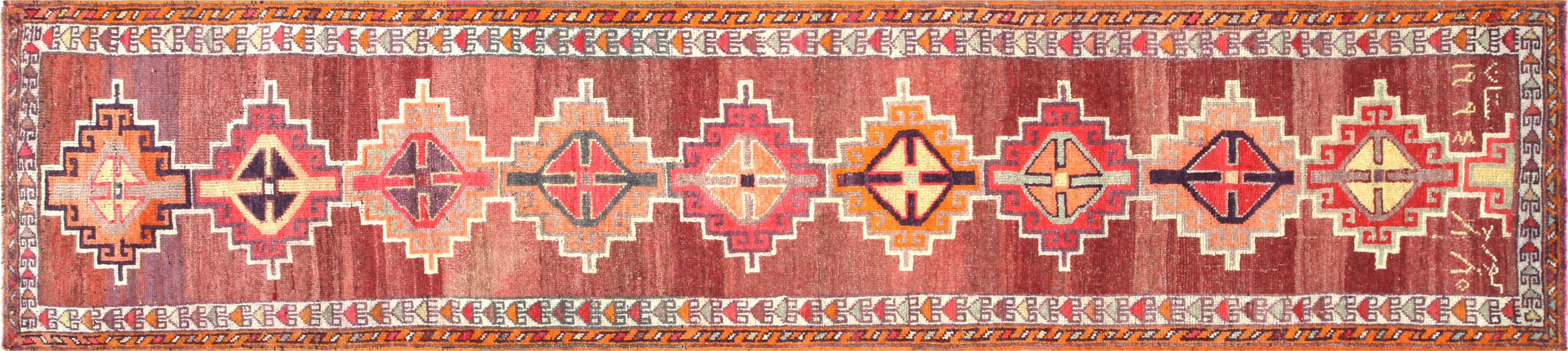 Vintage Turkish Oushak Runner - 2'10" x 12'10" - 210177