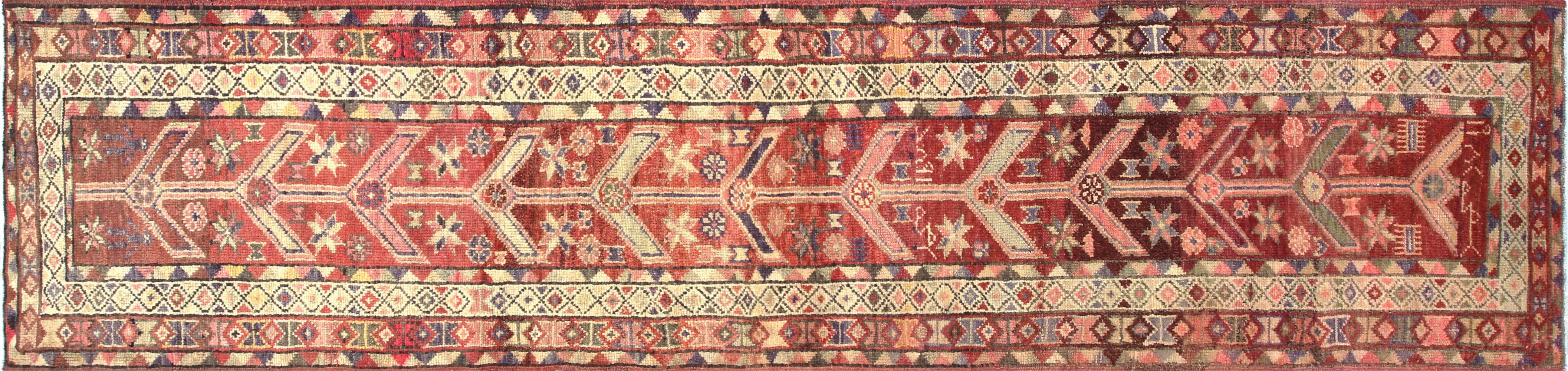 Vintage Turkish Oushak Runner - 3' x 12'8" - 210181