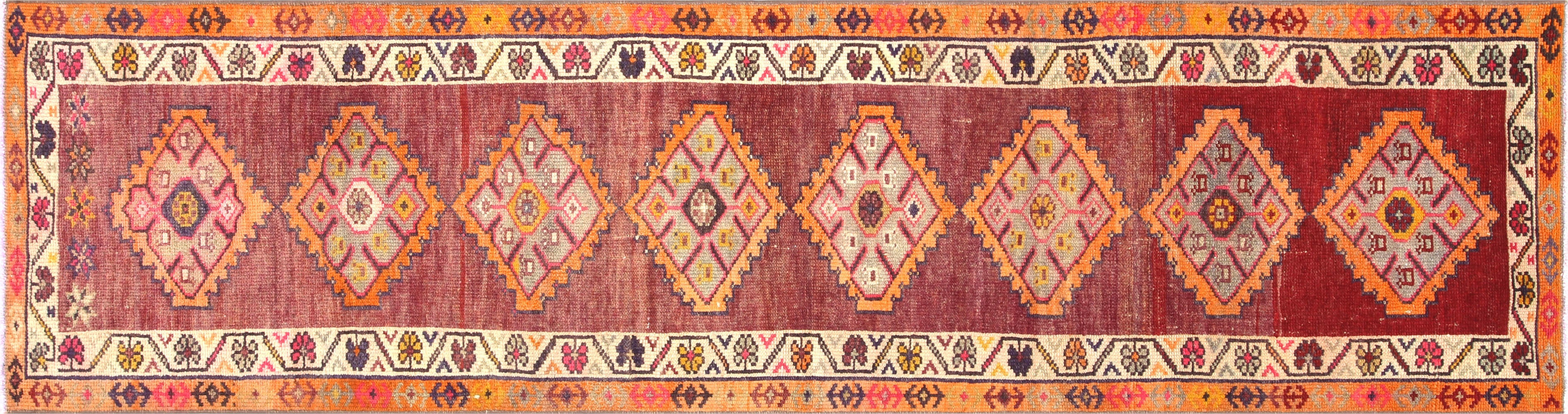 Vintage Turkish Oushak Runner - 2'9" x 10'6" - 210183