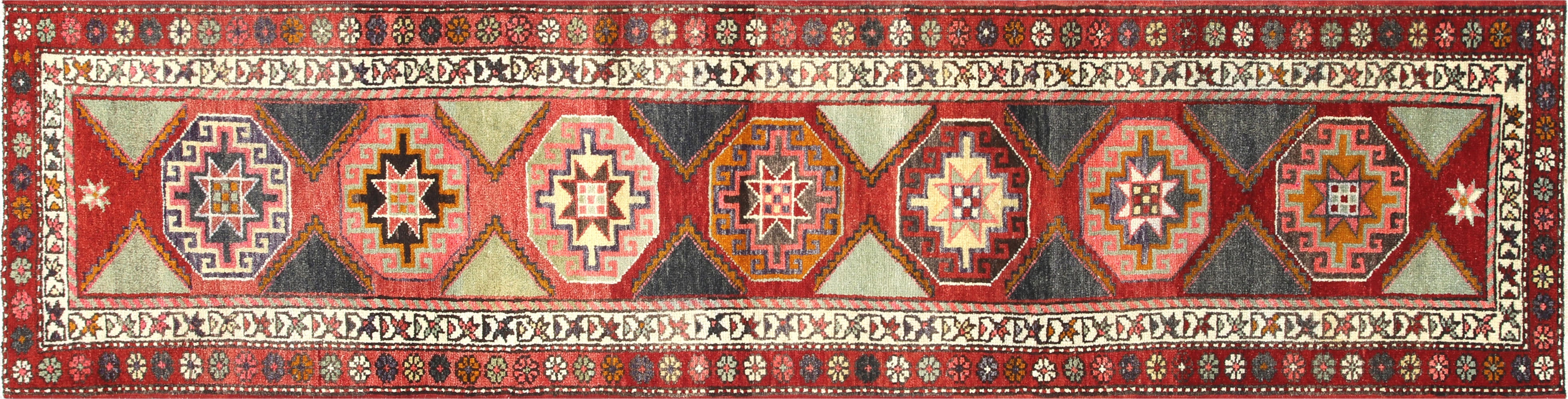 Vintage Turkish Oushak Runner - 3' x 11'8" - 210188