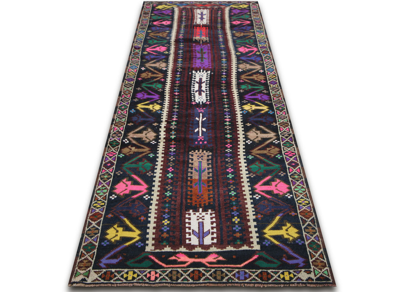 Vintage Turkish Oushak Runner - 3'10" x 10' - 210193