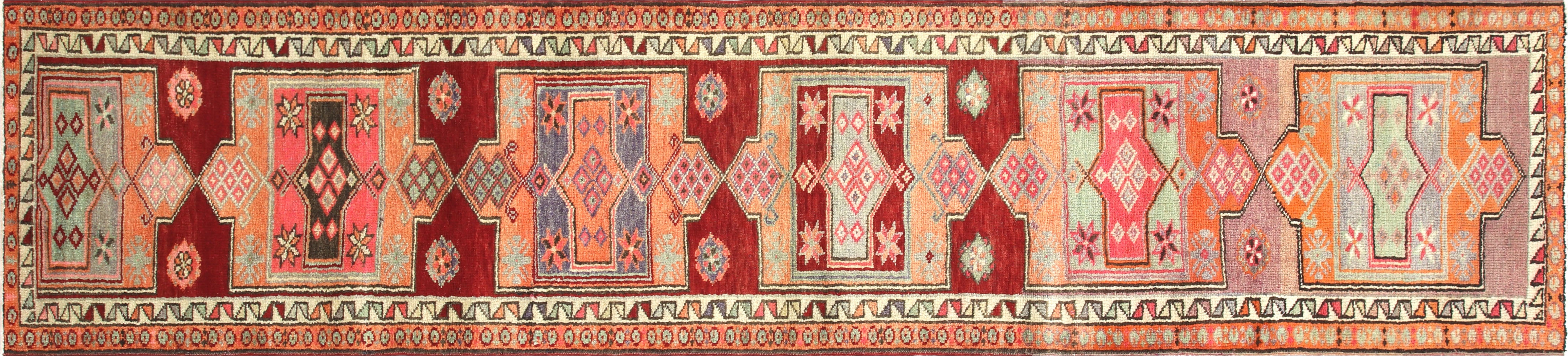 Vintage Turkish Oushak Runner - 2'11" x 13'3" - 210201