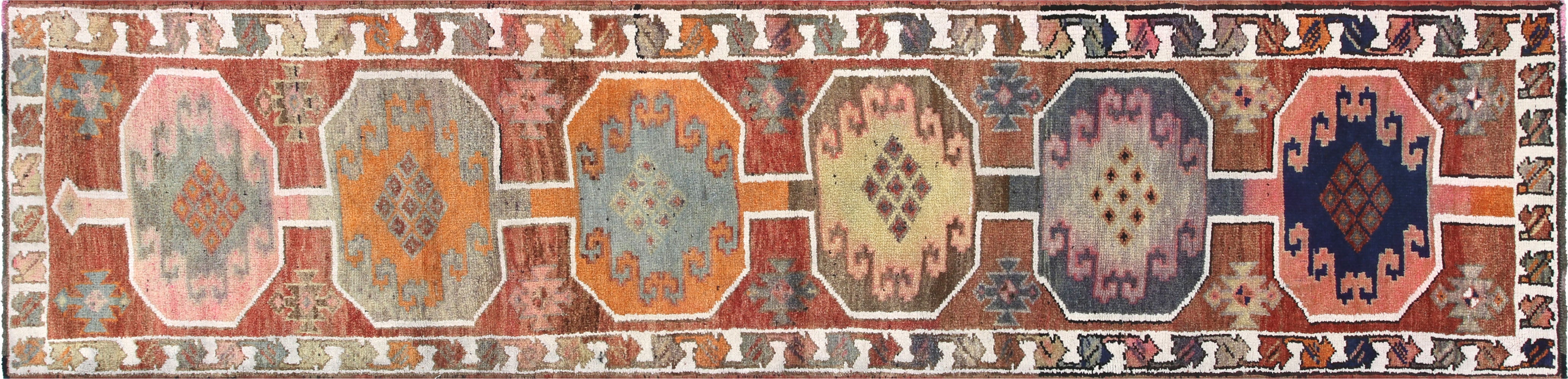 Vintage Turkish Oushak Runner - 2'10" x 12' - 210203