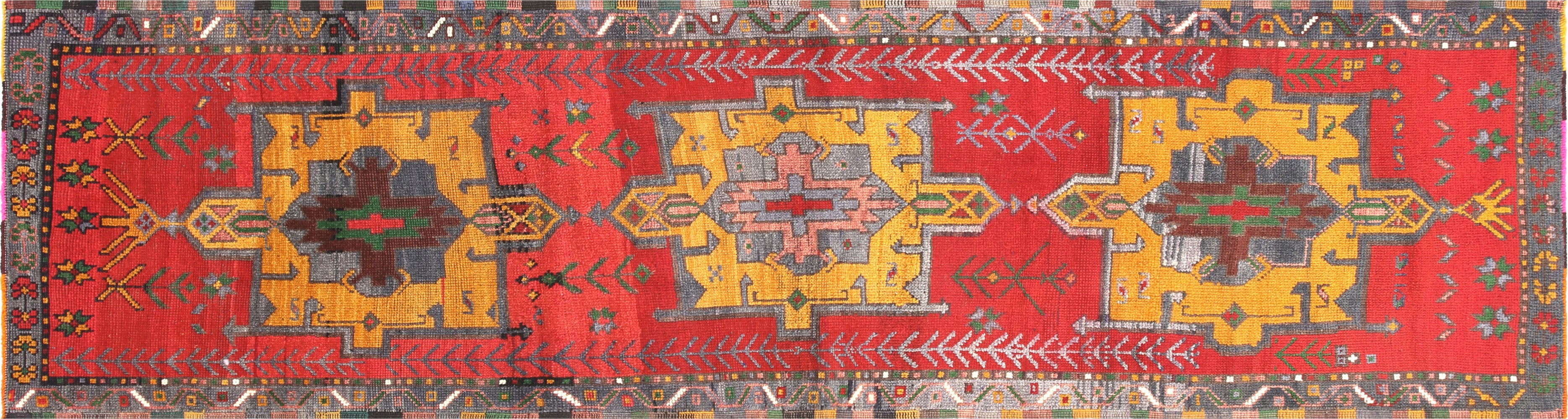 Vintage Turkish Oushak Runner - 3'2" x 11'9" - 210207