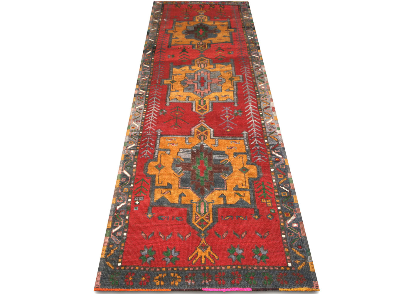 Vintage Turkish Oushak Runner - 3'2" x 11'9" - 210207