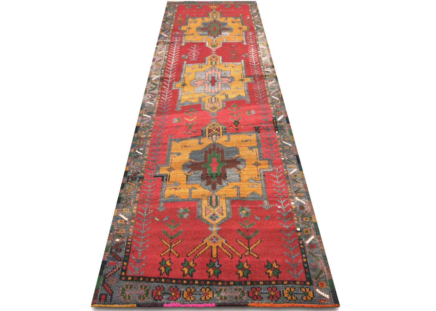 Vintage Turkish Oushak Runner - 3'2" x 11'9" - 210207
