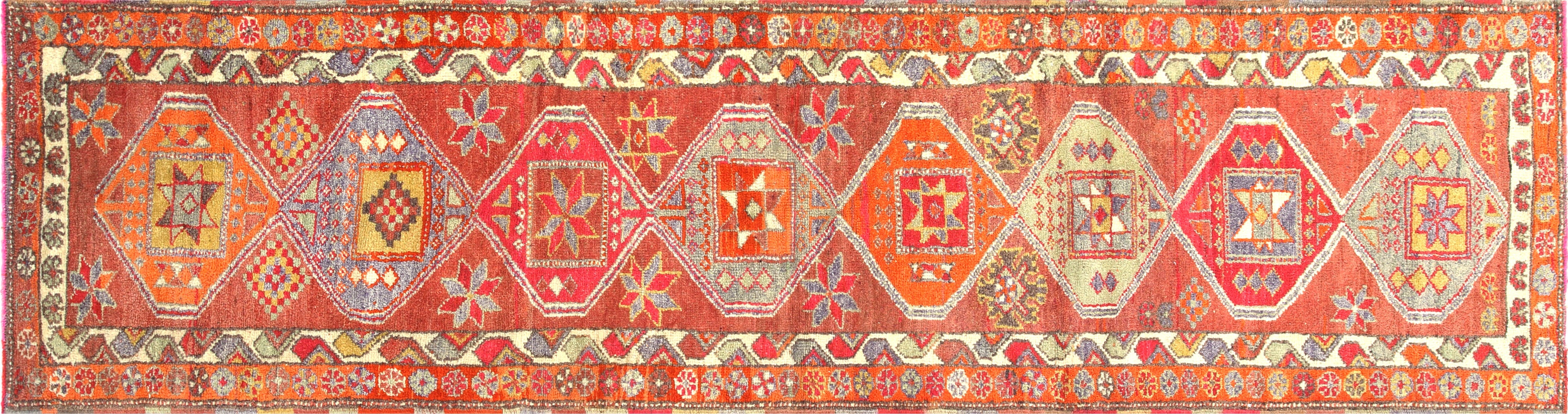 Vintage Turkish Oushak Runner - 2'10" x 10'9" - 210208