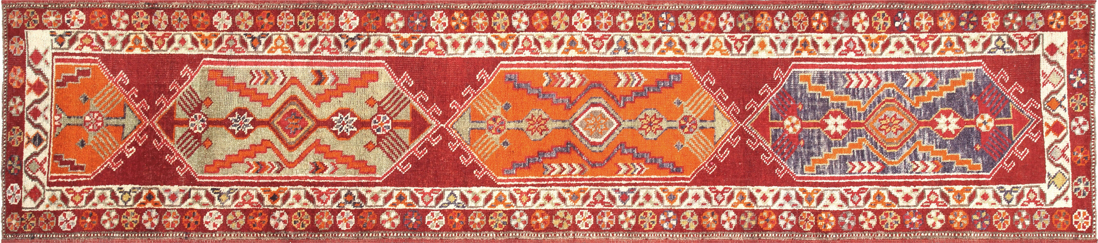Vintage Turkish Oushak Runner - 2'10" x 13'1" - 210212