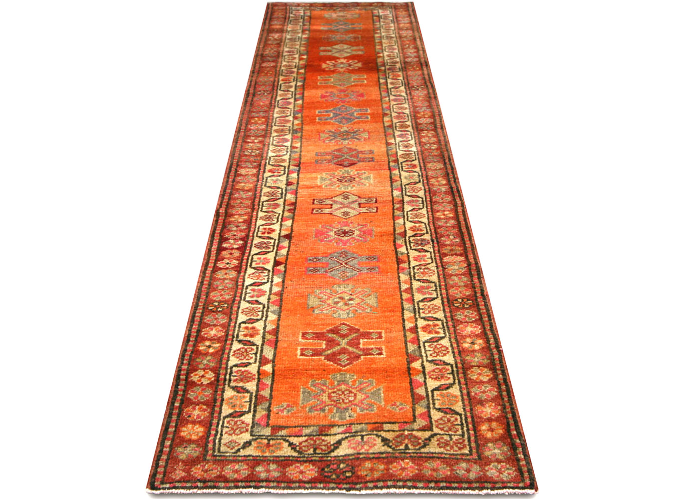 Vintage Turkish Oushak Runner - 3' x 12'9" - 210217