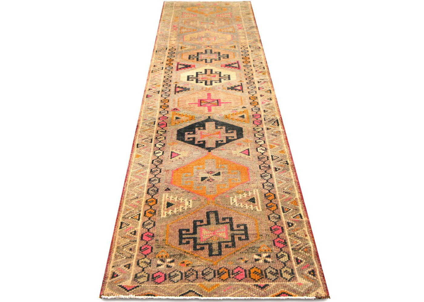 Vintage Turkish Oushak Runner - 3' x 12'8" - 210219