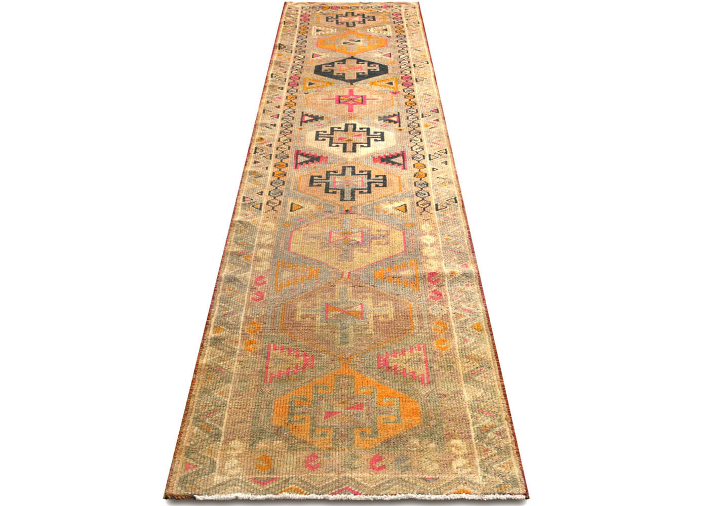 Vintage Turkish Oushak Runner - 3' x 12'8" - 210219