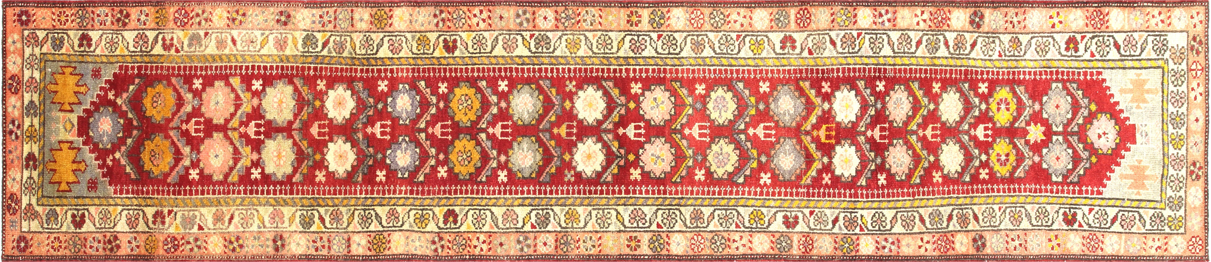 Vintage Turkish Oushak Runner - 2'8" x 12'6" - 210225