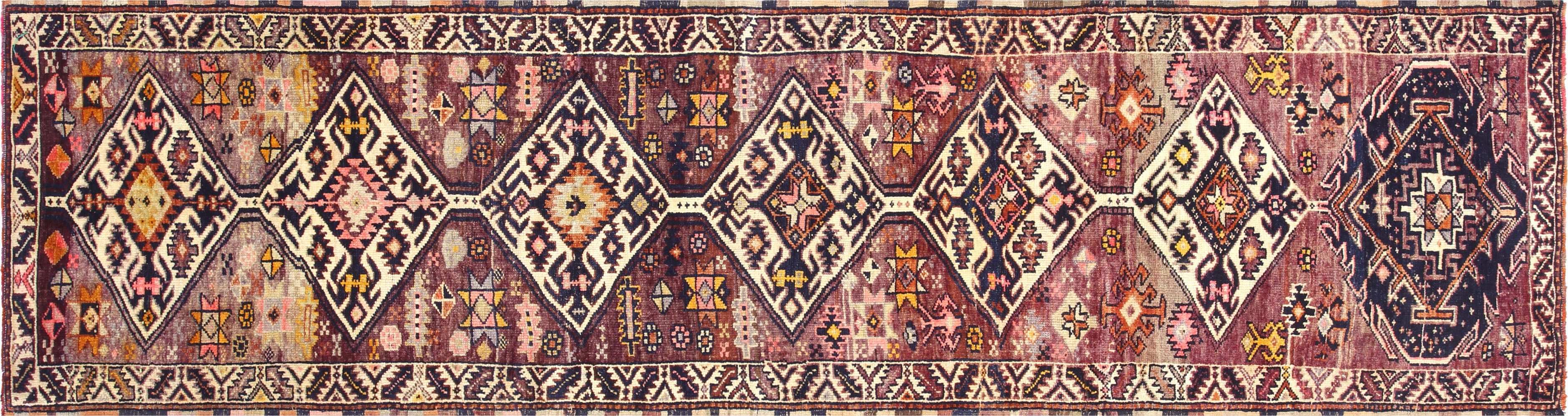 Vintage Turkish Oushak Runner - 3'2" x 12' - 210231