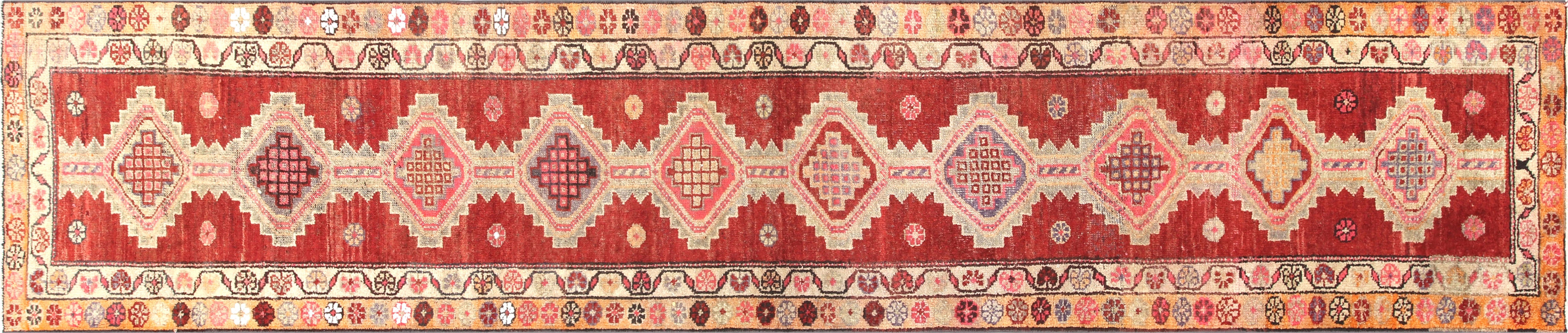 Vintage Turkish Oushak Runner - 2'9" x 12'10" - 210233