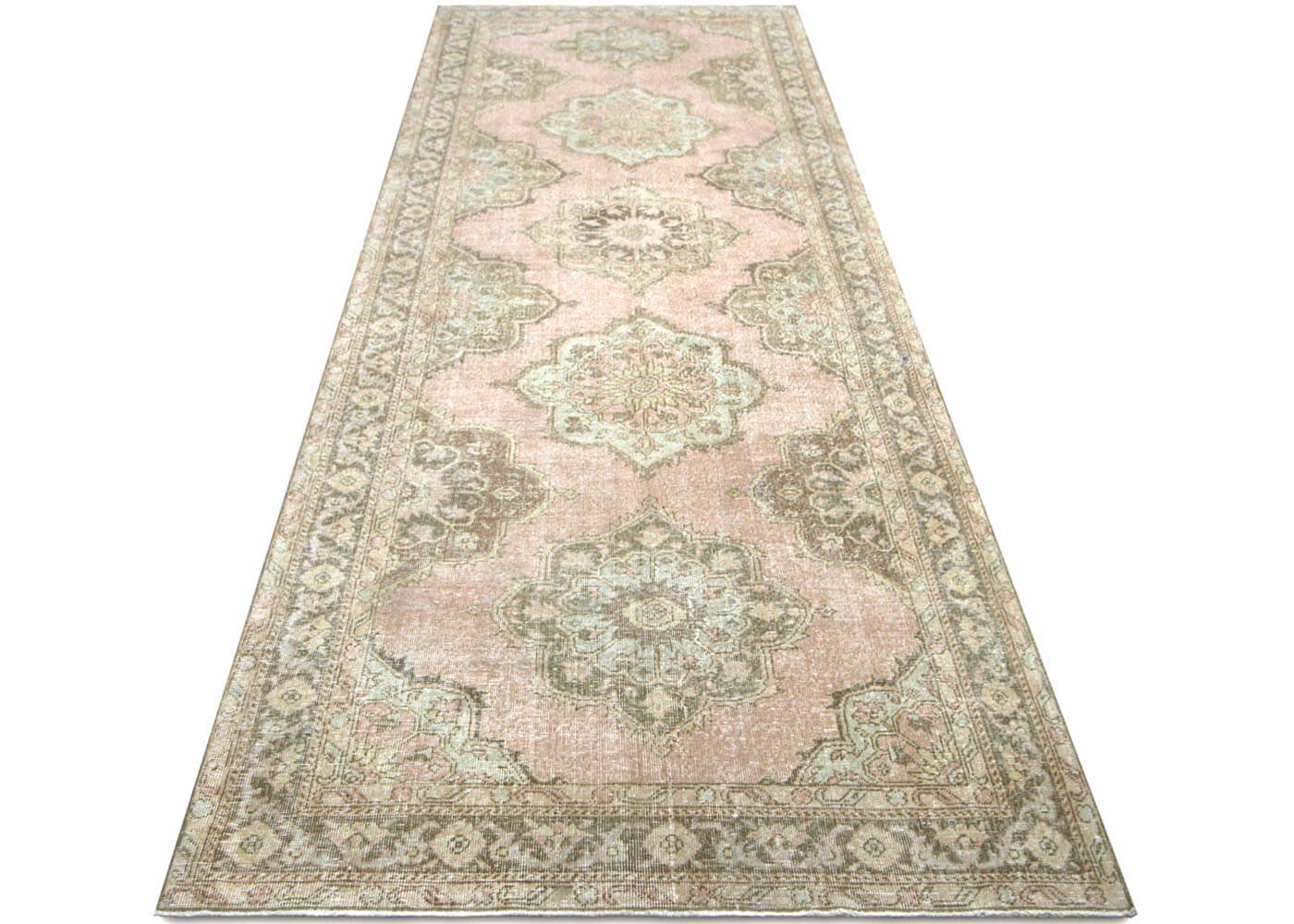 Vintage Turkish Oushak Rug - 4'8" x 14' - 210261