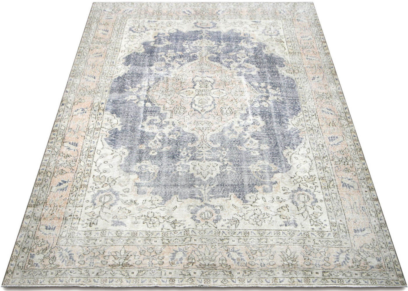 Vintage Turkish Oushak Rug - 7'4" x 11' - 210268