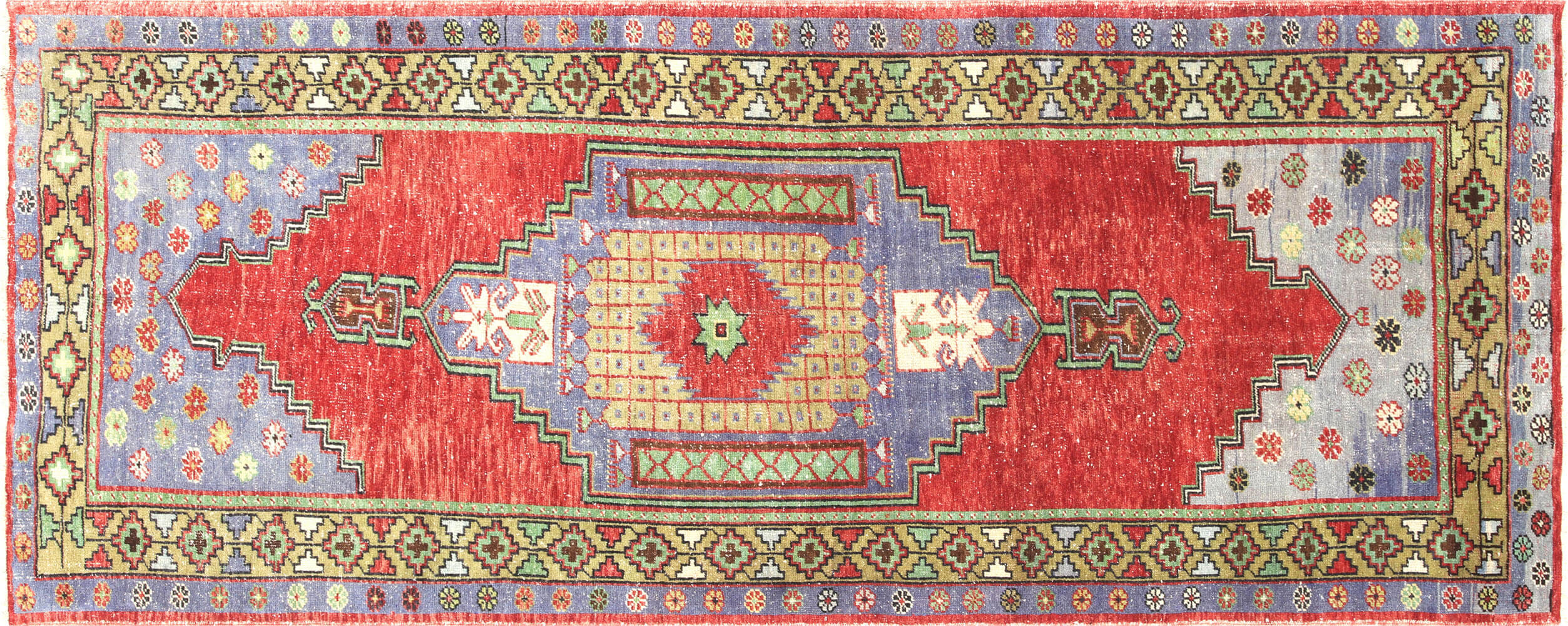 Vintage Turkish Oushak Runner - 3'9" x 9'4" - 210281