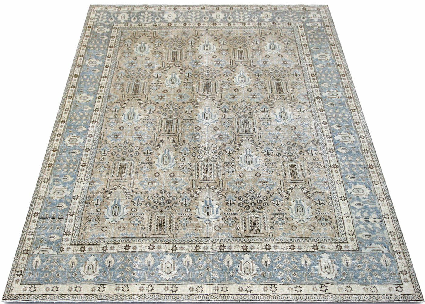 Semi Antique Persian Tabriz Rug - 7'3" x 9'9" - 210365