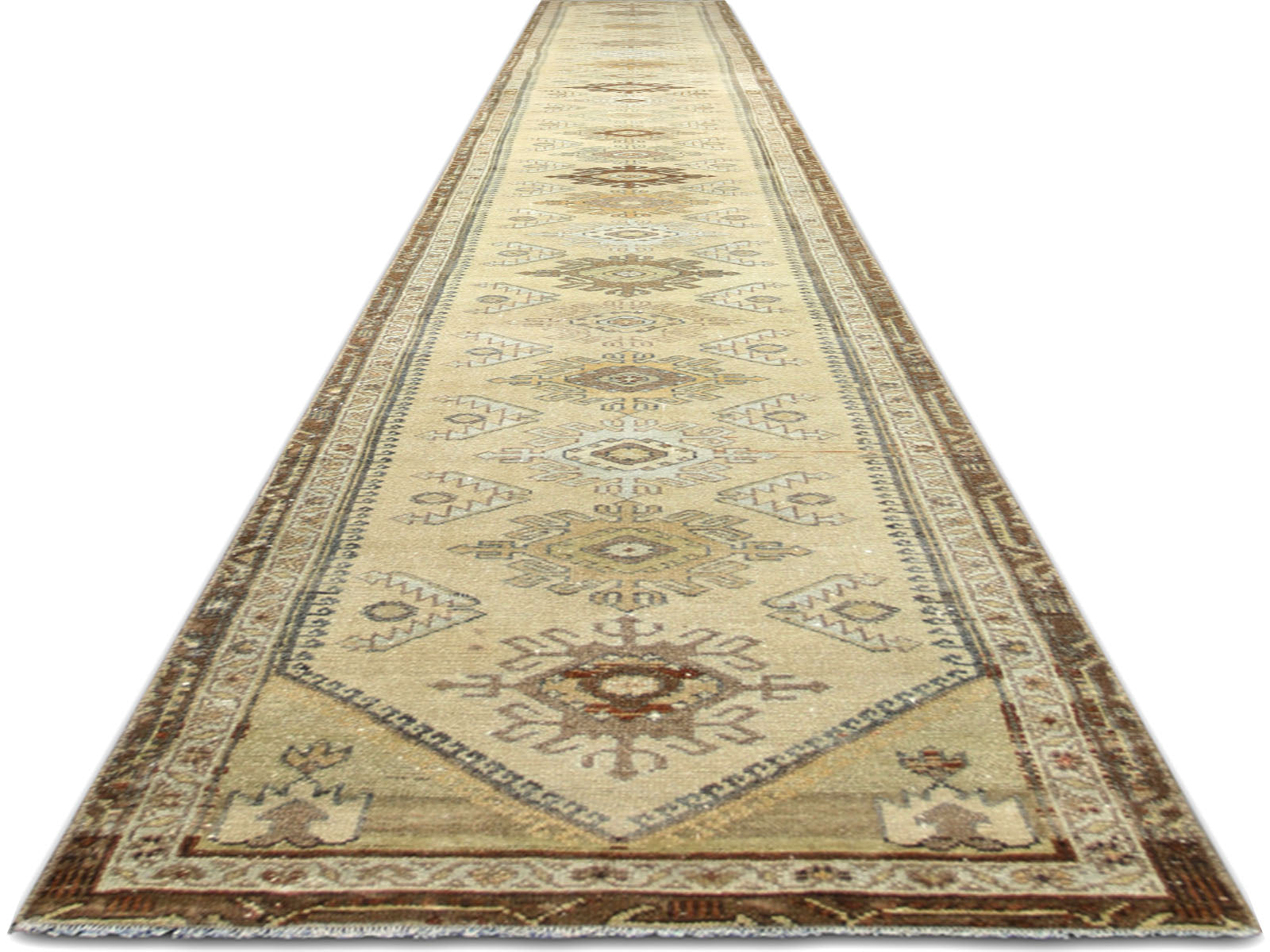 Semi Antique Persian Melayer Runner - 2'1" x 19'9"