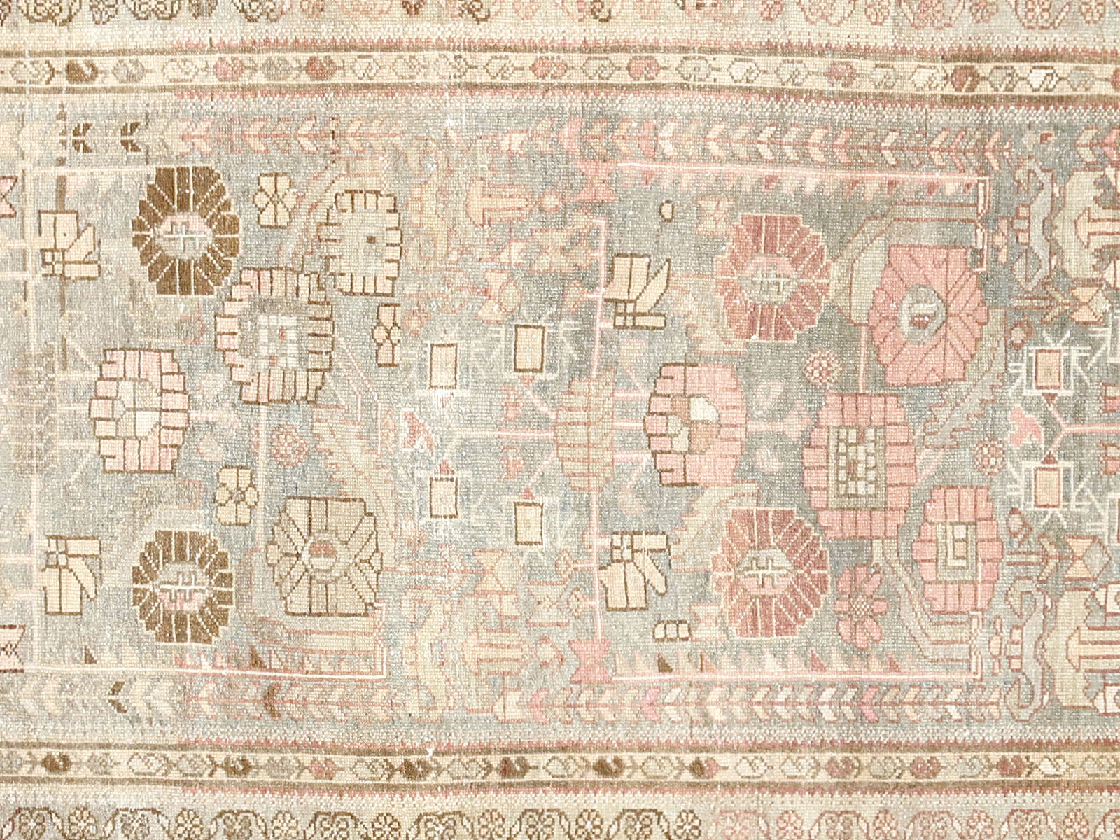 Semi Antique Persian Melayer Rug in Blue tones and an All Over pattern. Measuring 3 feet 4 inches x 12 feet 7 inches – SKU 210446