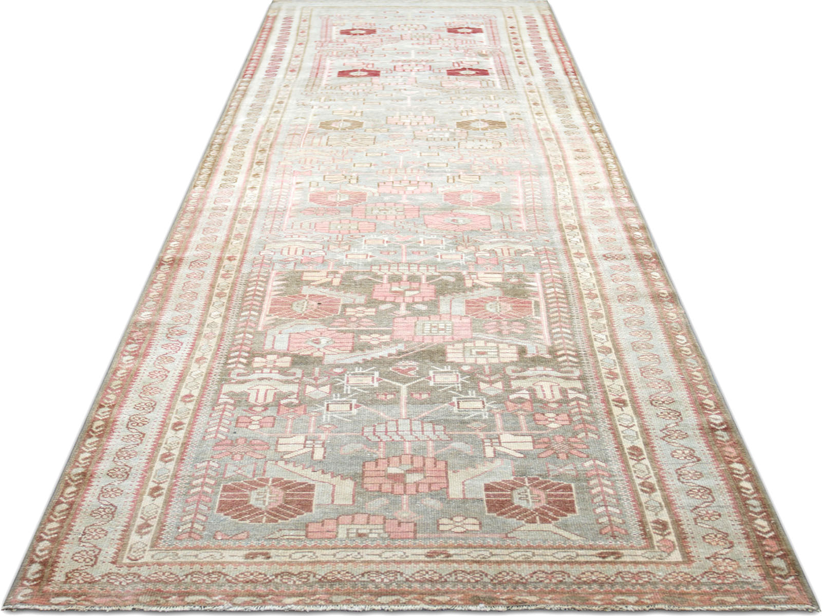 Semi Antique Persian Melayer Runner - 3'4" x 12'7" - 210446