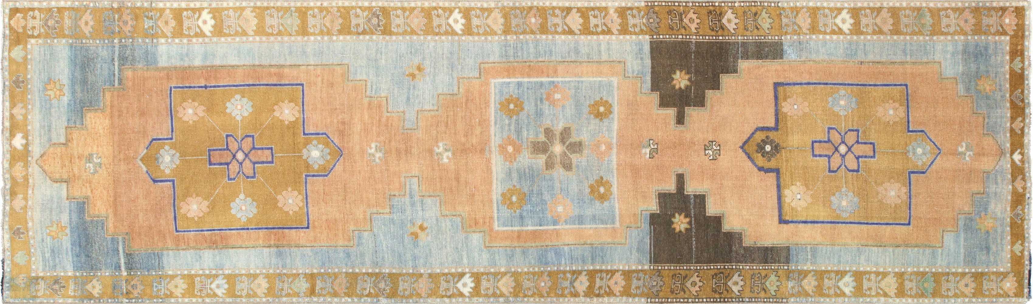Semi Antique Persian Melayer Runner  - 3'5" x 11'7" - 210487