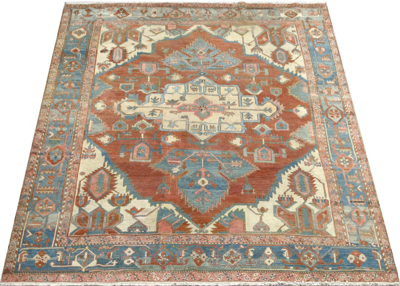 Antique Persian Heriz Rug - 9'5" x 10'6" - 210491