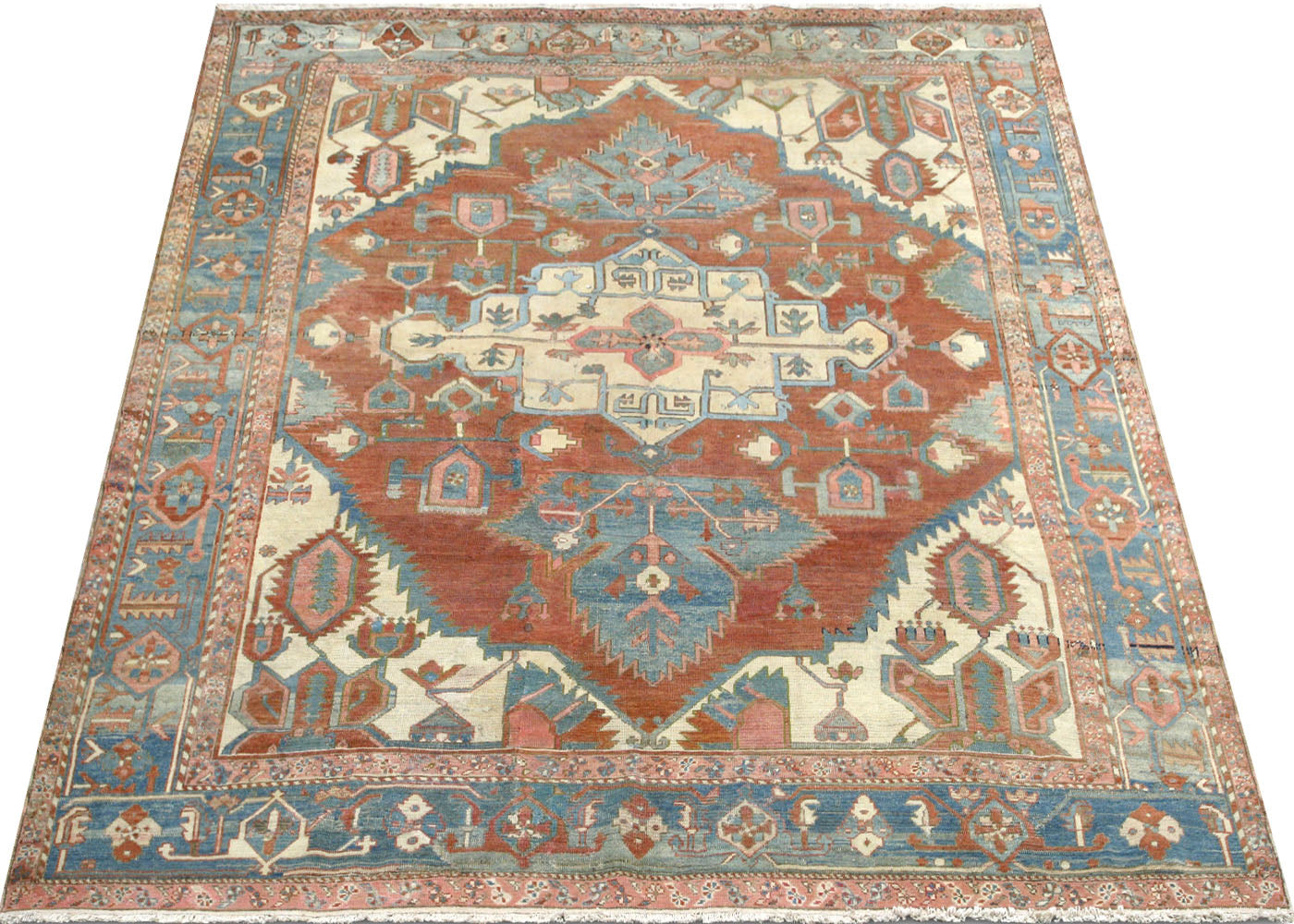 Antique Persian Heriz Rug - 9'5" x 10'6" - 210491
