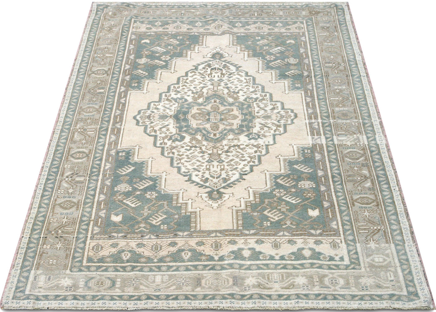Vintage Turkish Oushak Rug - 4'1" x 6'4" - 210509