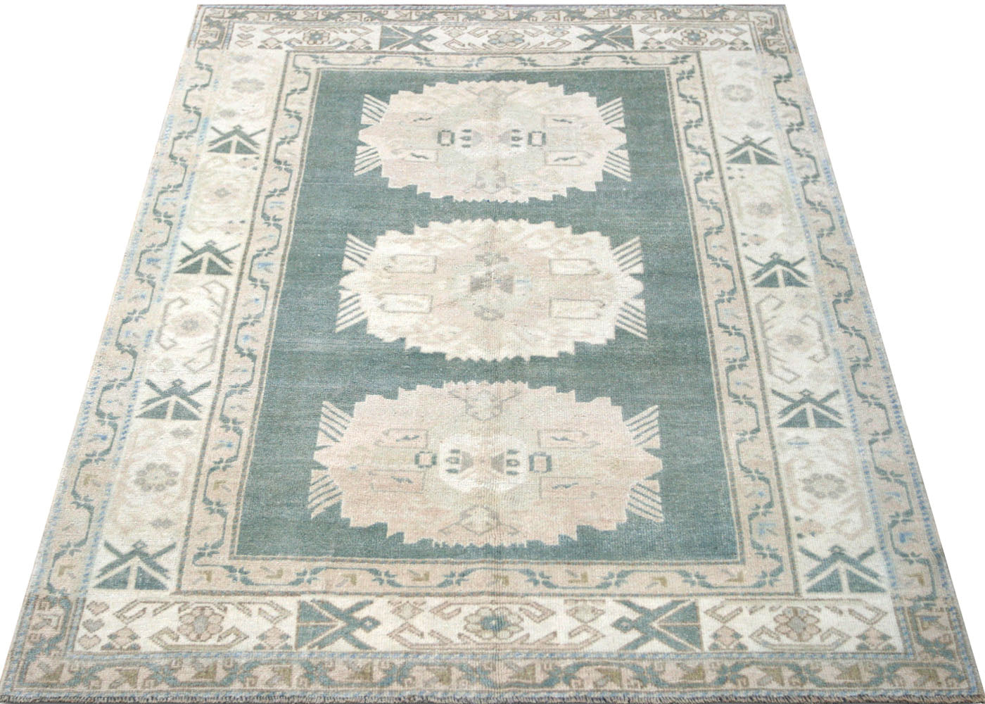 Vintage Turkish Oushak Rug - 4'7" x 6'7" - 210514
