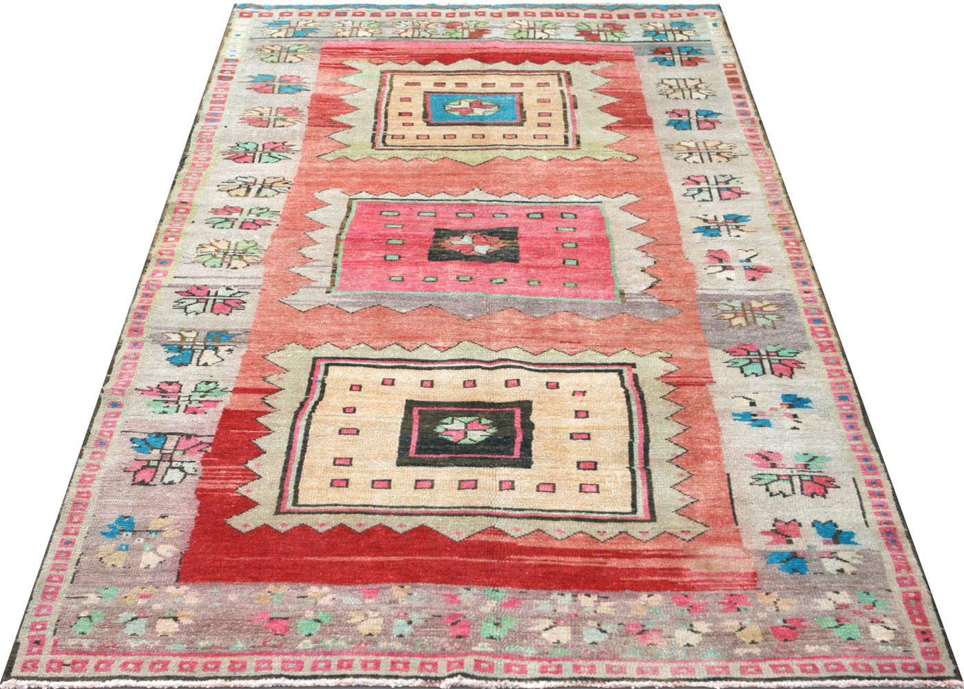 Vintage Turkish Oushak Rug - 4'10" x 8'10" - 210522