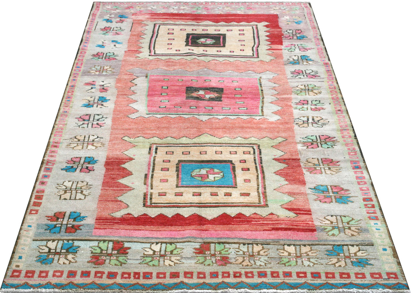 Vintage Turkish Oushak Rug - 4'10" x 8'10" - 210522
