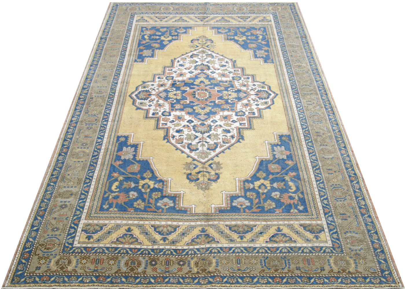Vintage Turkish Oushak Rug - 6'4" x 10'2" - 210524