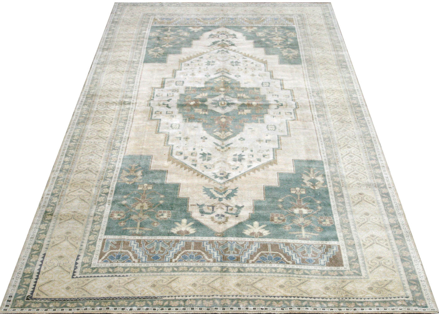 Vintage Turkish Oushak Rug - 6'3" x 10'5" - 210525