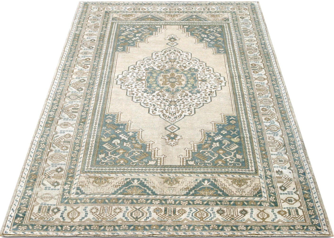 Vintage Turkish Oushak Rug - 5'2" x 9'1" - 210526