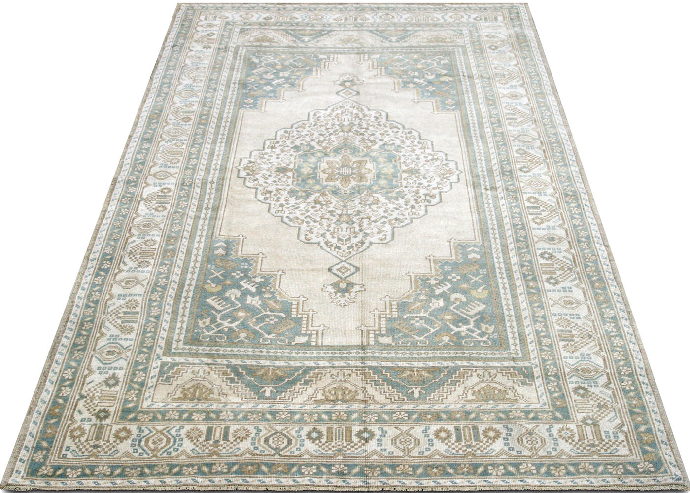 Vintage Turkish Oushak Rug - 5'2" x 9'1" - 210526
