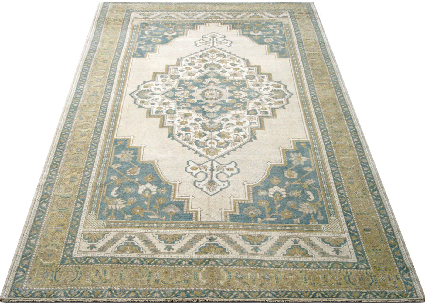 Vintage Turkish Oushak Rug - 6'6" x 10'7" - 210527