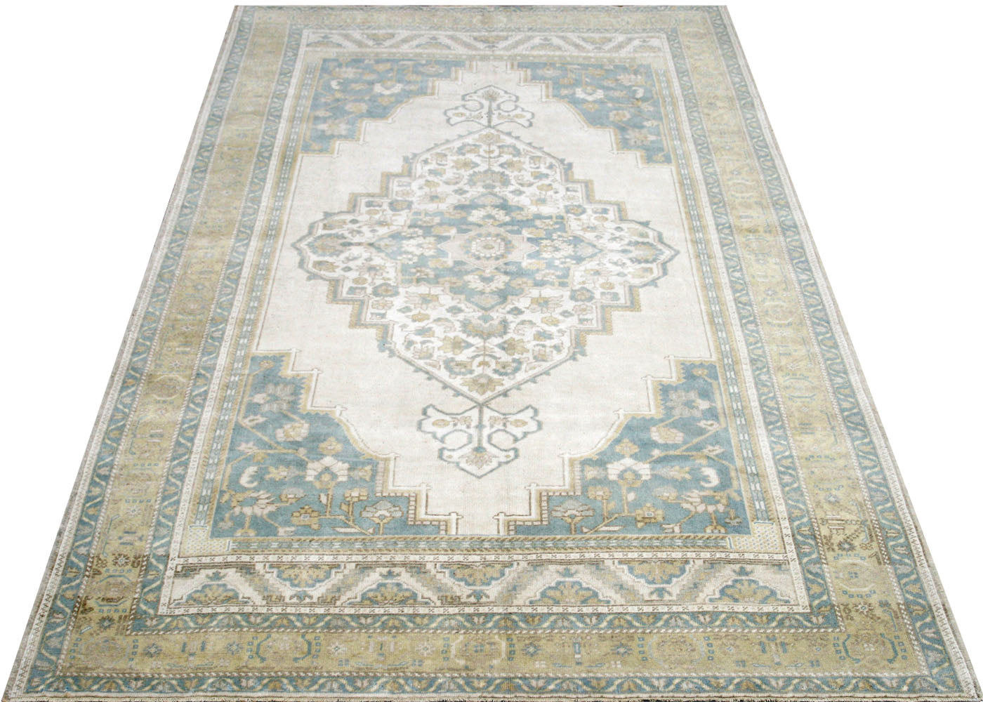 Vintage Turkish Oushak Rug - 6'6" x 10'7" - 210527