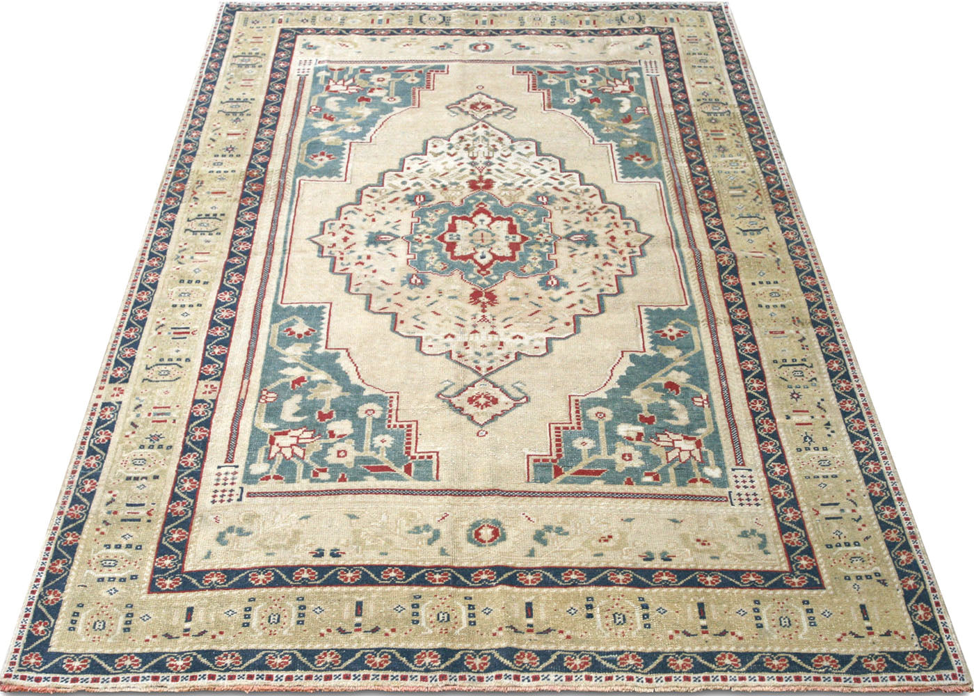Vintage Turkish Oushak Rug - 5'7" x 8'11" - 210528