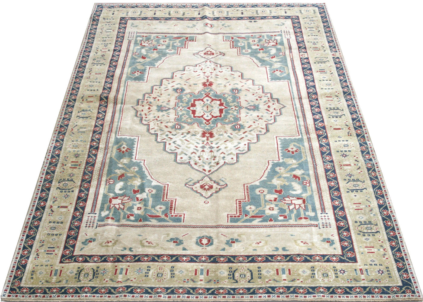 Vintage Turkish Oushak Rug - 5'7" x 8'11" - 210528