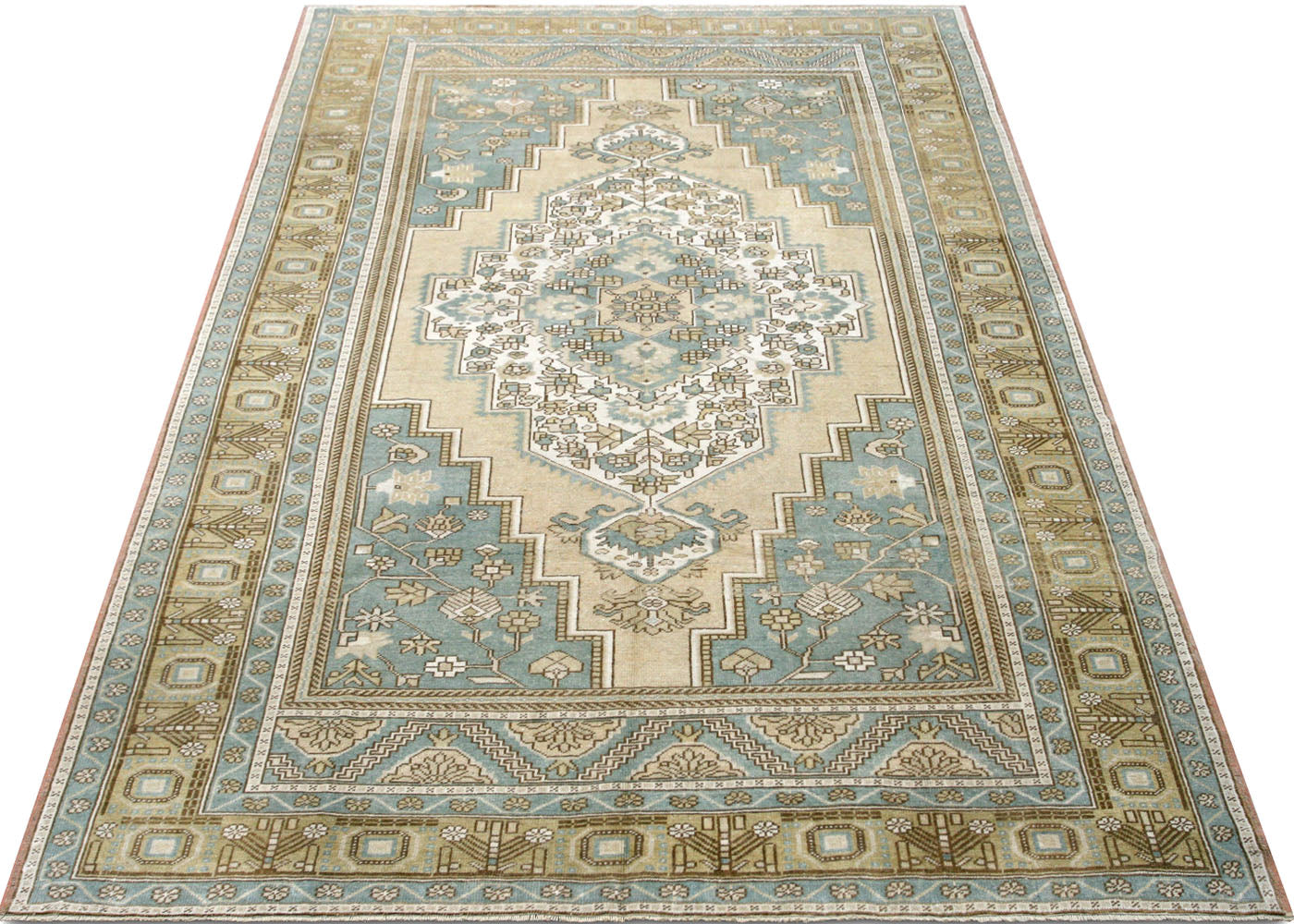 Vintage Turkish Oushak Rug - 6'4" x 10'5" - 210532