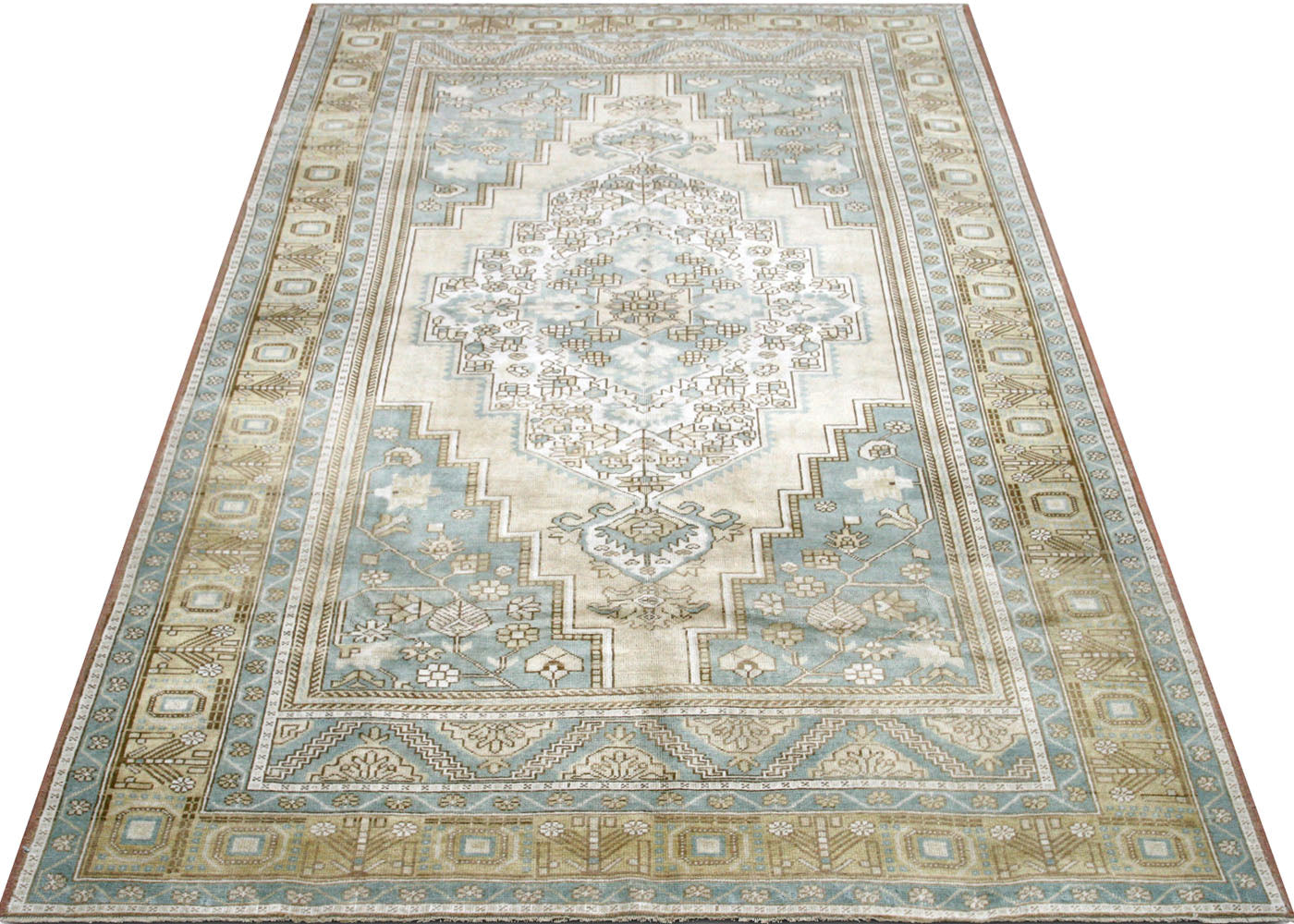 Vintage Turkish Oushak Rug - 6'4" x 10'5" - 210532