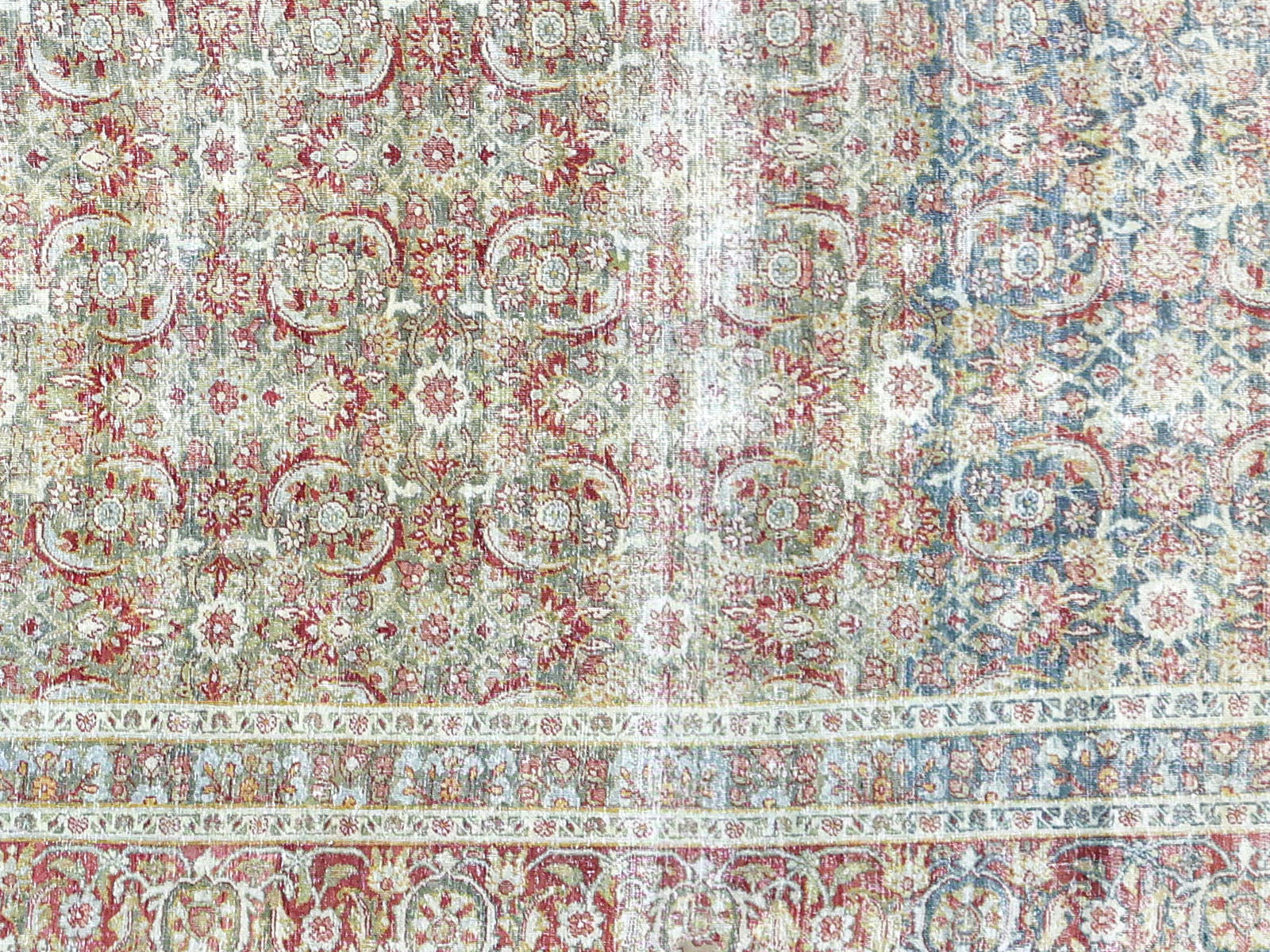 Semi Antique Persian Tabriz Rug - 9'8" x 14'1"