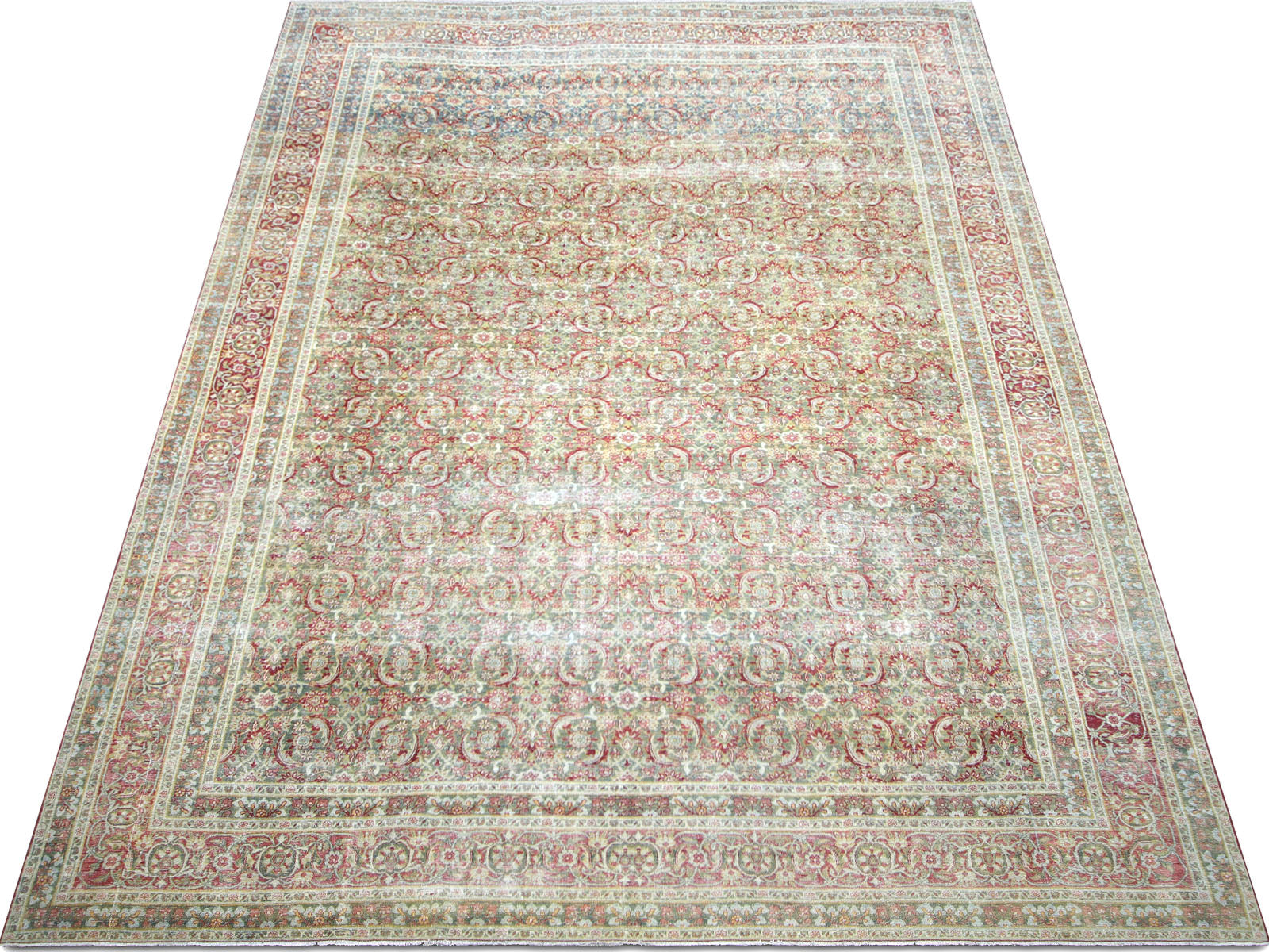 Semi Antique Persian Tabriz Rug - 9'8" x 14'1"