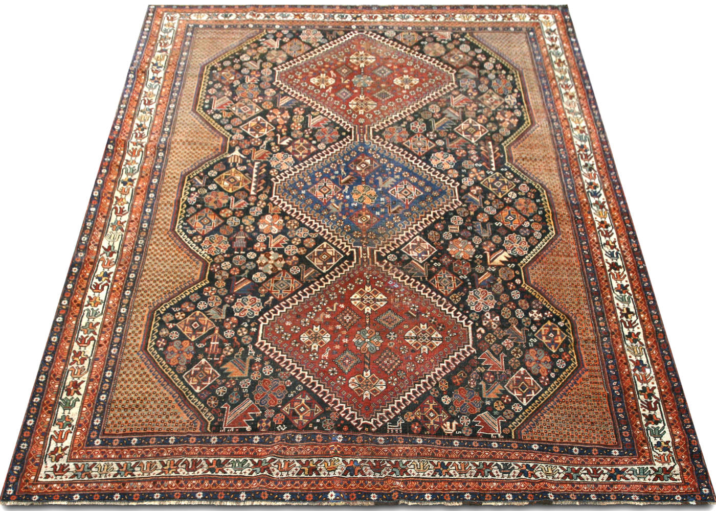 Antique Persian Shiraz Rug - 7'9" x 10'1" - 220017