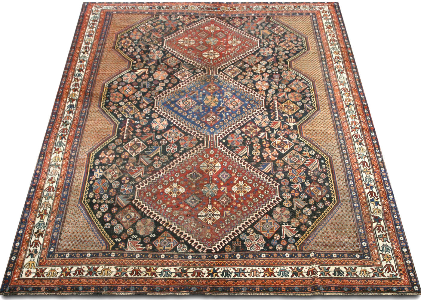 Antique Persian Shiraz Rug - 7'9" x 10'1" - 220017